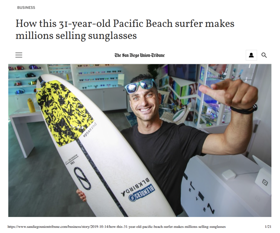 RETAIL CLIP: Blenders blows up: How this 31-year-old Pacific Beach surfer makes millions selling&nbsp;sunglasses